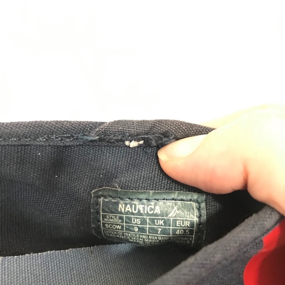 Nautica Scow Blue Red Striped Flats Cap Toe Size 9 - Picture 7 of 7